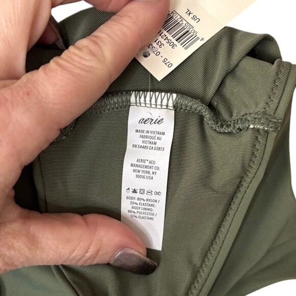 Aerie Olive Scoop Bikini Top XL NWT Adjustable Swim Bralette - Picture 5 of 5